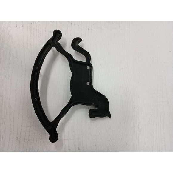 Vintage Cast Iron Rocking Horse 3 Hook Kitchen Utensil Holder Wall Rack Rustic - Picture 4 of 6